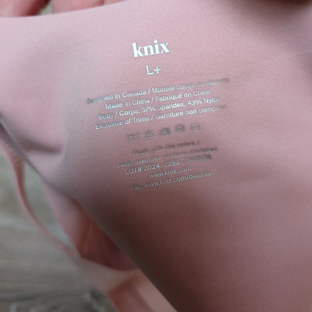 NWT Knix Pink Rose Water Revolution Adjustable Pullover Bra Size L+ Large Plus